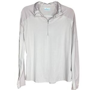 Columbia Womens Size Large Pale Pink Quarter Zip Top Pullover Long Sleeve‎